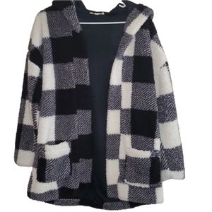 Plaid Hooded Teddy Jacket